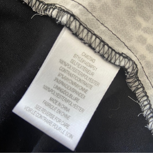 DANIEL RAINN BLACK/WHITE PRINTED SHORT SLEEVED TOP/BLOUSE W/ BRAIDED NECKLINE, S - Picture 10 of 12